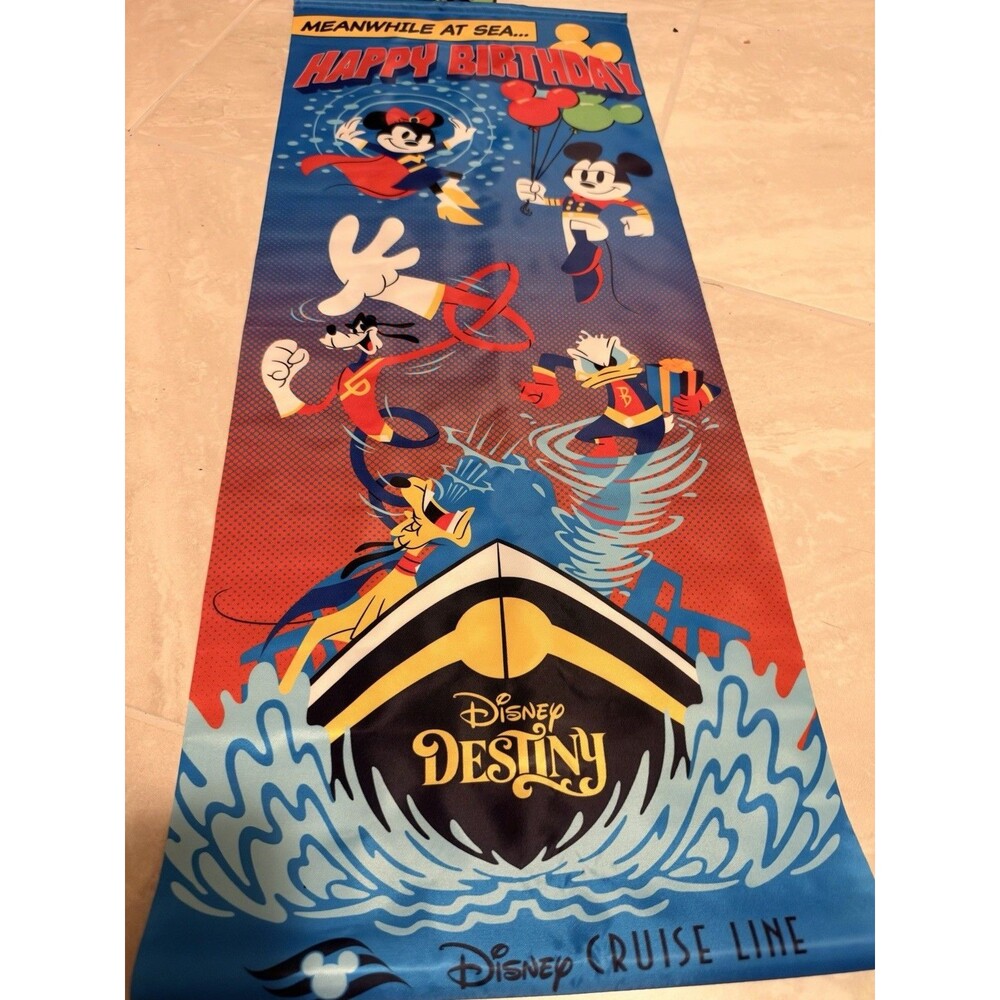 Disney Destiny Cruise Line Hanging Banner DCL Decor Super Hero Birthday